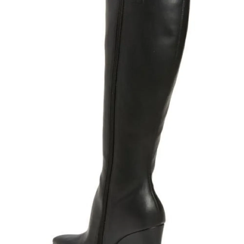 Open Edit Kami Pointed Toe Over the Knee Boot Black, 8